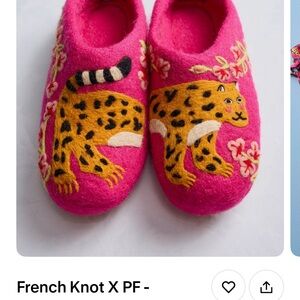 Pink Leopard Embroidered Slippers
